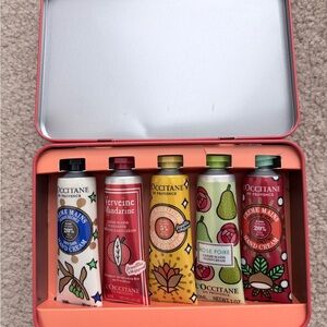 L'OCCITANE Hand Cream Tin Set - White, Red, Yellow, Green, Pink